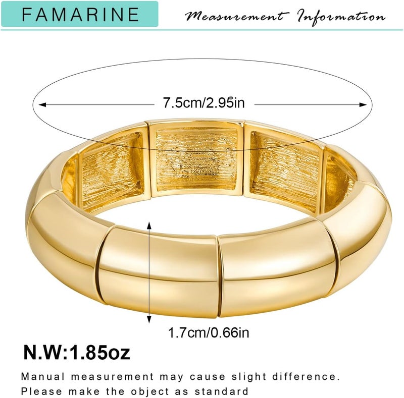 FAMARINE سوار سميك من الذهب والفضة للنساء والرجال - Image 5